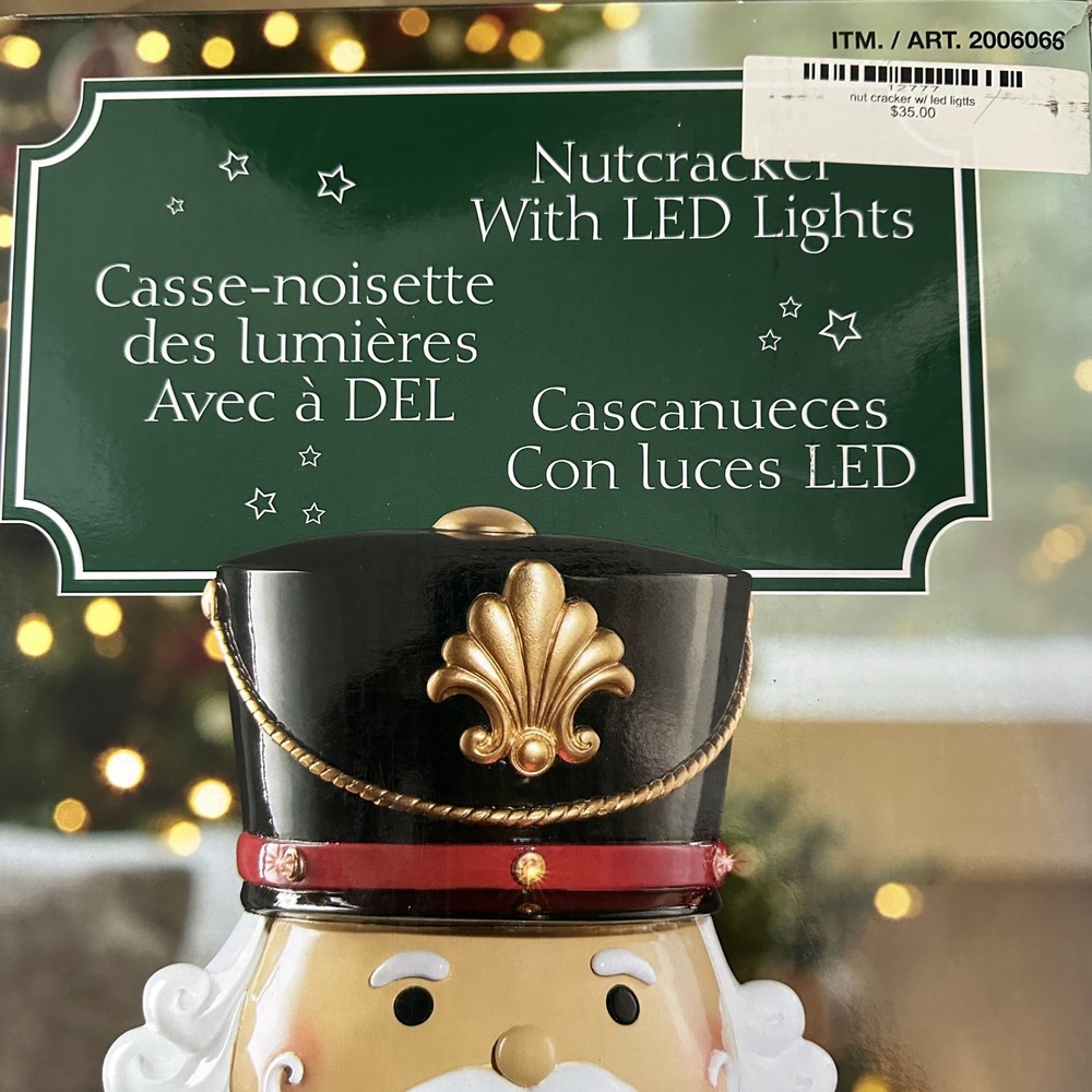 Christmas Nutcracker with LED Lights Red Green 17.5 in Holiday Decor Tested Work - Picture 12 of 15